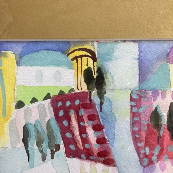 Original Watercolor painting of A Greek Vineyard 7”x5” Matted Hand Painted - Picture 6 of 13